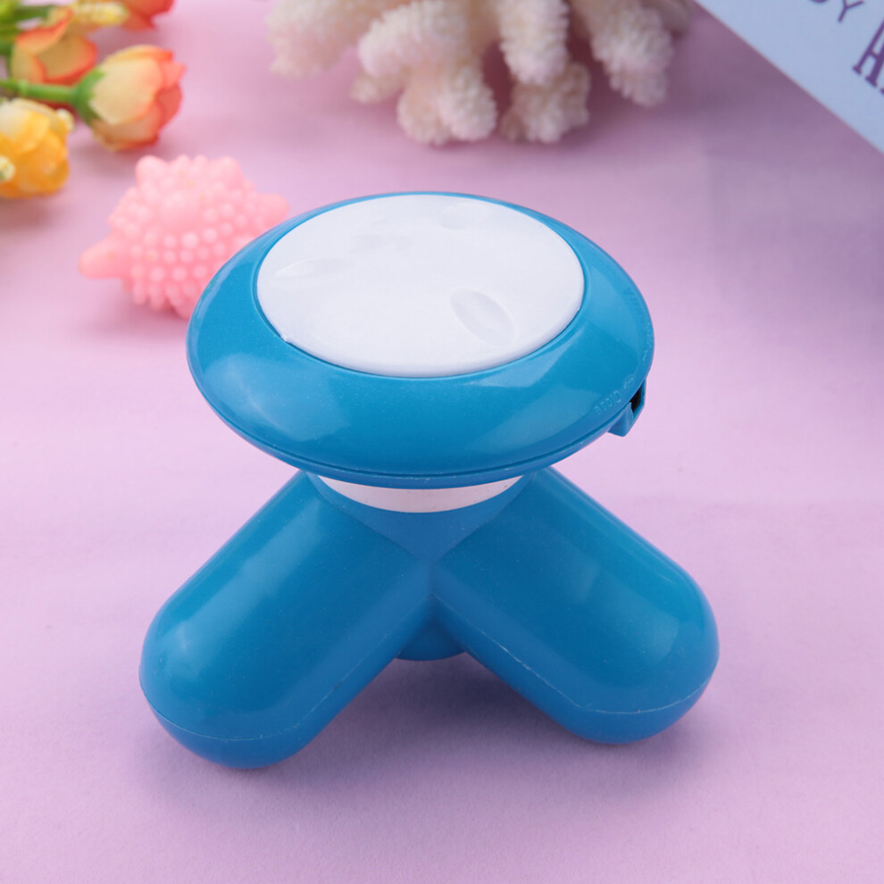 USB Mini Electric Handled Wave Vibrating Massager Neck Full Body Massage (Blue)