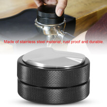 51 mm Edelstahl-Kaffee-Tamper-Basis mit schwarzer Beschichtung und drei abgeschrägten Kanten