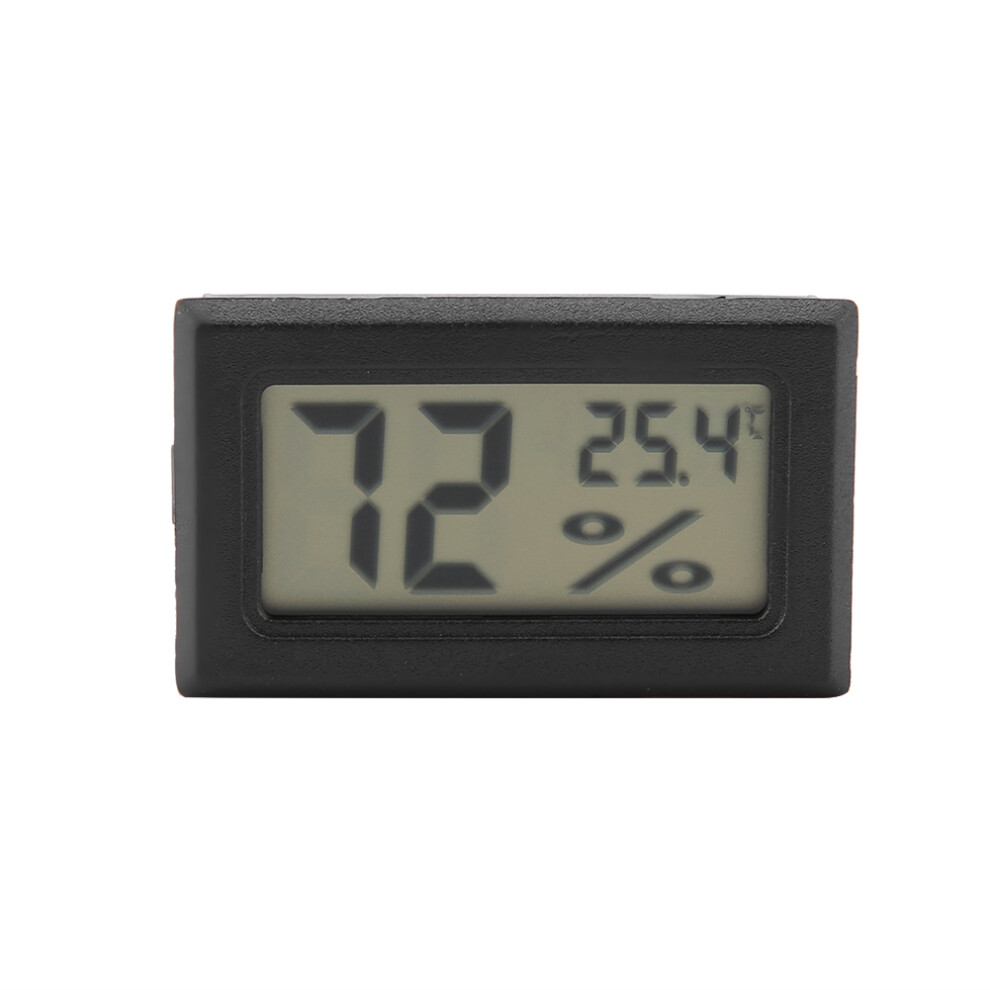 Black Embedded Digital Hygrometer Thermometer Humidity Temperature Monitor With Built In Probe