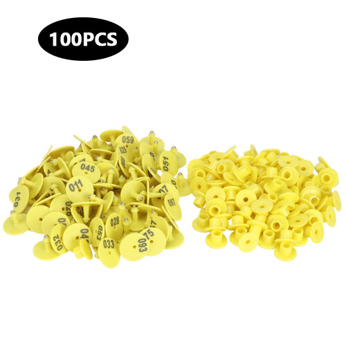 100pcs Livestock Round Number Ear Tag Label Marker Accessory for Pig Sheep Cattle 1