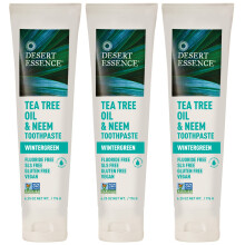 Desert Essence Natural Tea Tree Oil e Neem Dentifricio Wintergreen 6.25 Oz pacco di 3