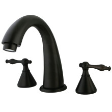 Kingston Brass KS2365nl Naples Roman Tub Faucet da 8 pollici Olio centrale regolabile Bronzo sfregato