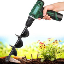 Garden Auger Hole Digger Drill Bit Attachment Yard Tool Plant Flower Bulb Auger 1.57*8.66in