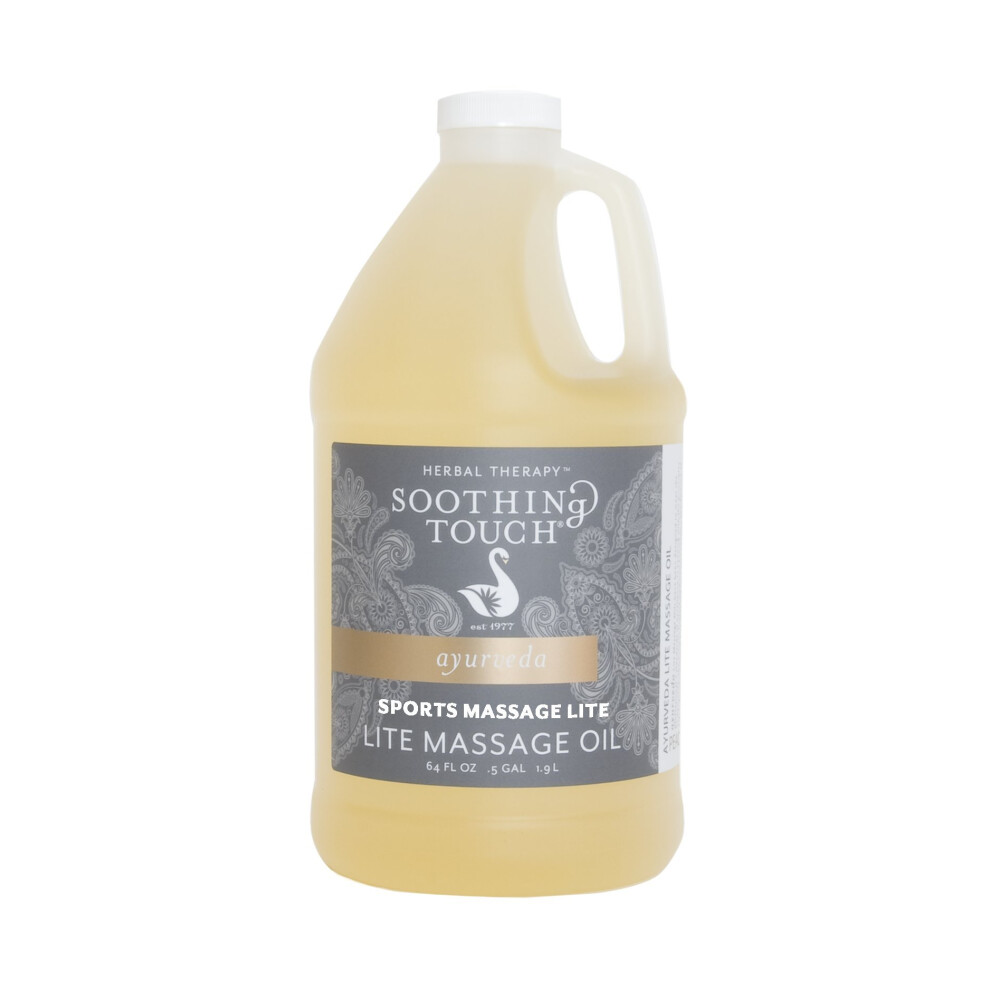 Soothing Touch Sports Massage Lite Oil 1/2 Gallon Deep Penetration Quick Absorption Peppermint Eucalyptus Clove Leaves No Residue Soft M