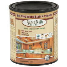 SamaN Interior One Step Wood Seal Stain and Varnish - Op olie gebaseerde geurloze kleurstof - Bescherming voor meubels en fijn hout (Golden Maple SAM