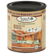 SamaN Interi?r One Step Wood Seal bejdse og lak - Oliebaseret lugtfri farvestof - Beskyttelse af m?bler og fint tr? (aldret eg SAM-307 32 oz)