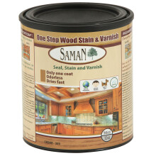 SamaN Interi?r One Step Wood Seal bejdse og lak - Oliebaseret lugtfri farvestof - Beskyttelse af m?bler og fint tr? (cedertr? SAM-303 32 oz)