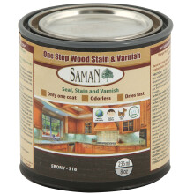 Saman Interior One Step Wood afdichtingsvlek en vernis - op olie gebaseerde geurloze kleurstof - bescherming voor meubels en fijn hout (Ebony SAM -31