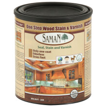SamaN Interi?r One Step Wood Seal bejdse og lak - Oliebaseret lugtfri farvestof - Beskyttelse af m?bler og fint tr? (valn?d SAM-309 32 oz)