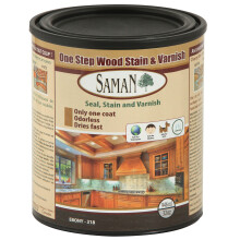 SamaN Interior One Step Wood Seal Stain and Varnish - Op olie gebaseerde geurloze kleurstof - Bescherming voor meubels en fijn hout (Ebony SAM-318 32