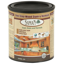 SamaN Interi?r One Step Wood Seal bejdse og lak - Oliebaseret lugtfri farvestof - Beskyttelse af m?bler og fint tr? (Kaffe SAM-310 32 oz)