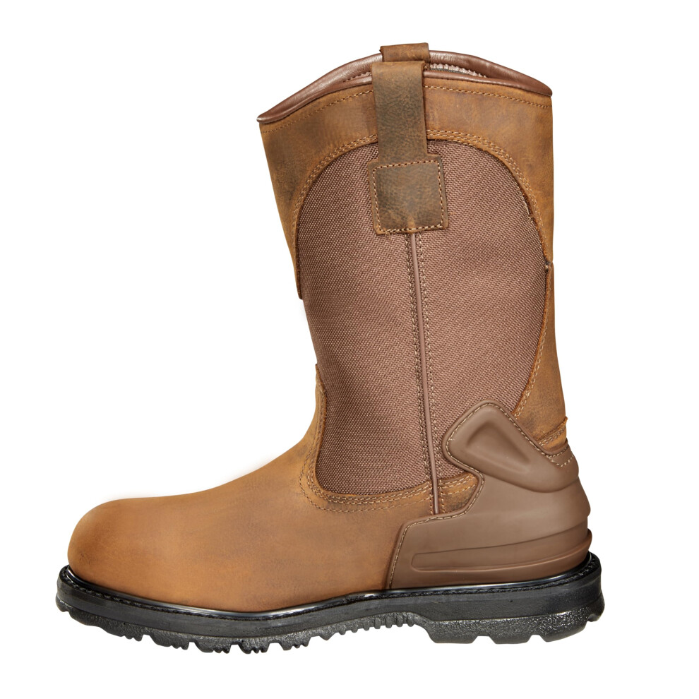 Carhartt Men's Heritage Waterproof 11"""" Soft Toe Wellington Work Boot  Bison Brown Oil Tan - 8.5 M