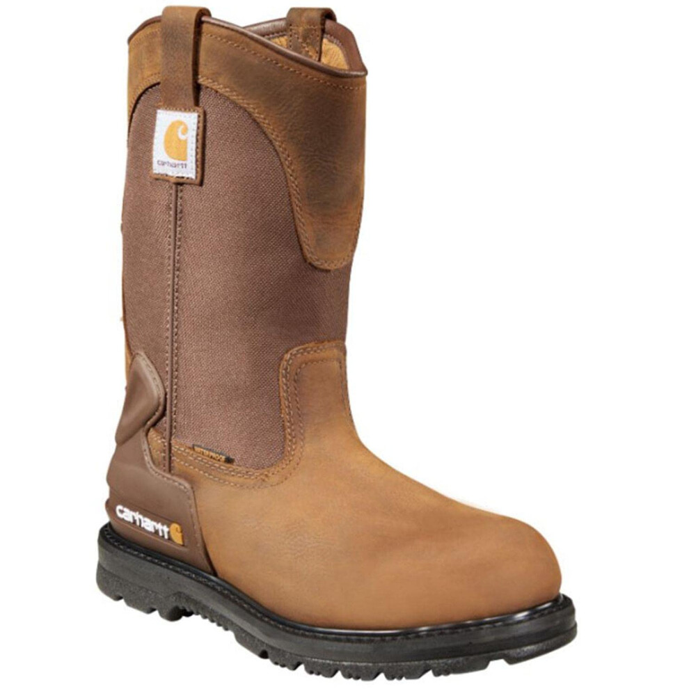 Carhartt Men's Heritage Waterproof 11"""" Soft Toe Wellington Work Boot  Bison Brown Oil Tan - 11.5 W