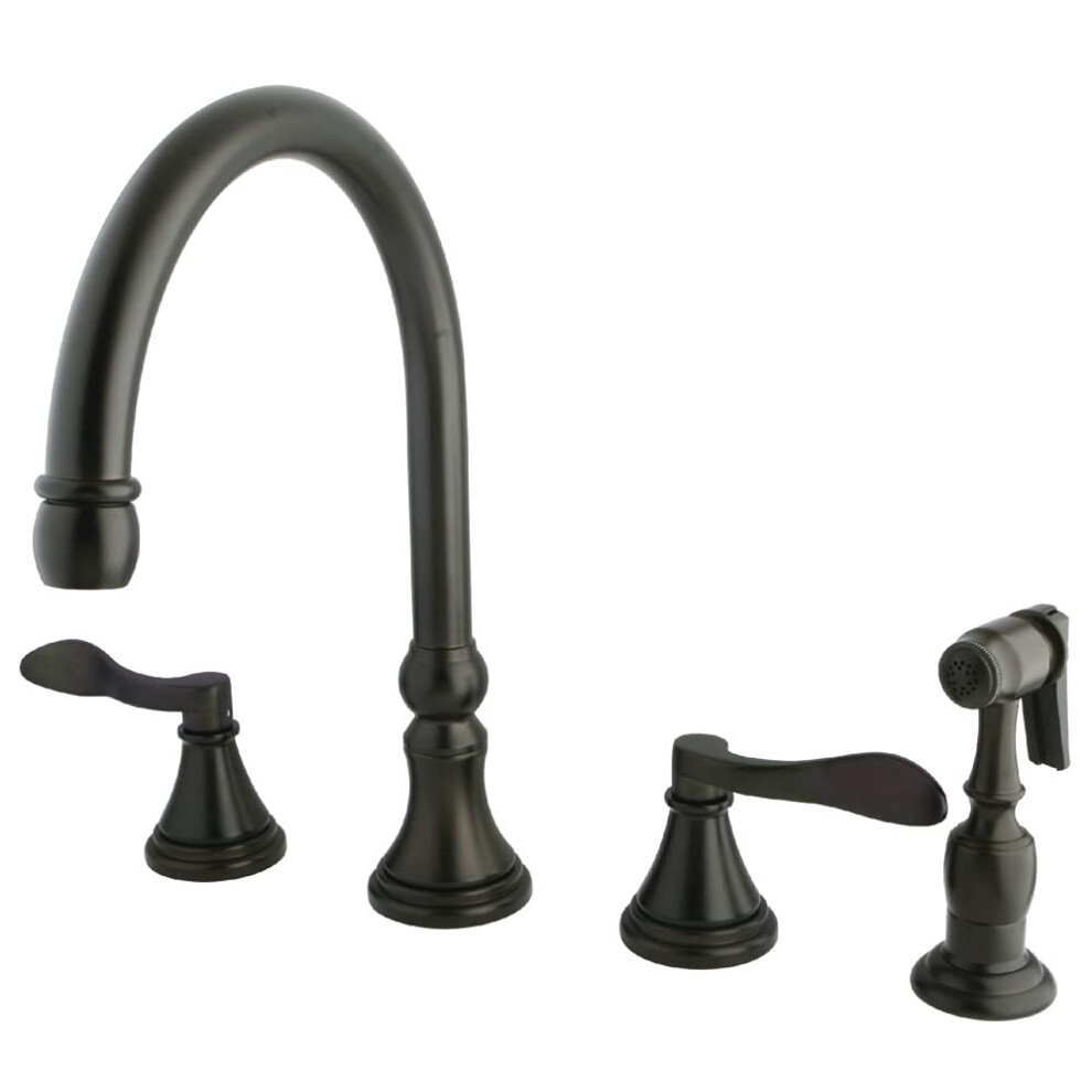 Photos - Tap Kingston Brass KS2795DFLBS NuFrench Widespread Kitchen Faucet 8-1/4 inch spout reach Oil Rubbed Bronze 