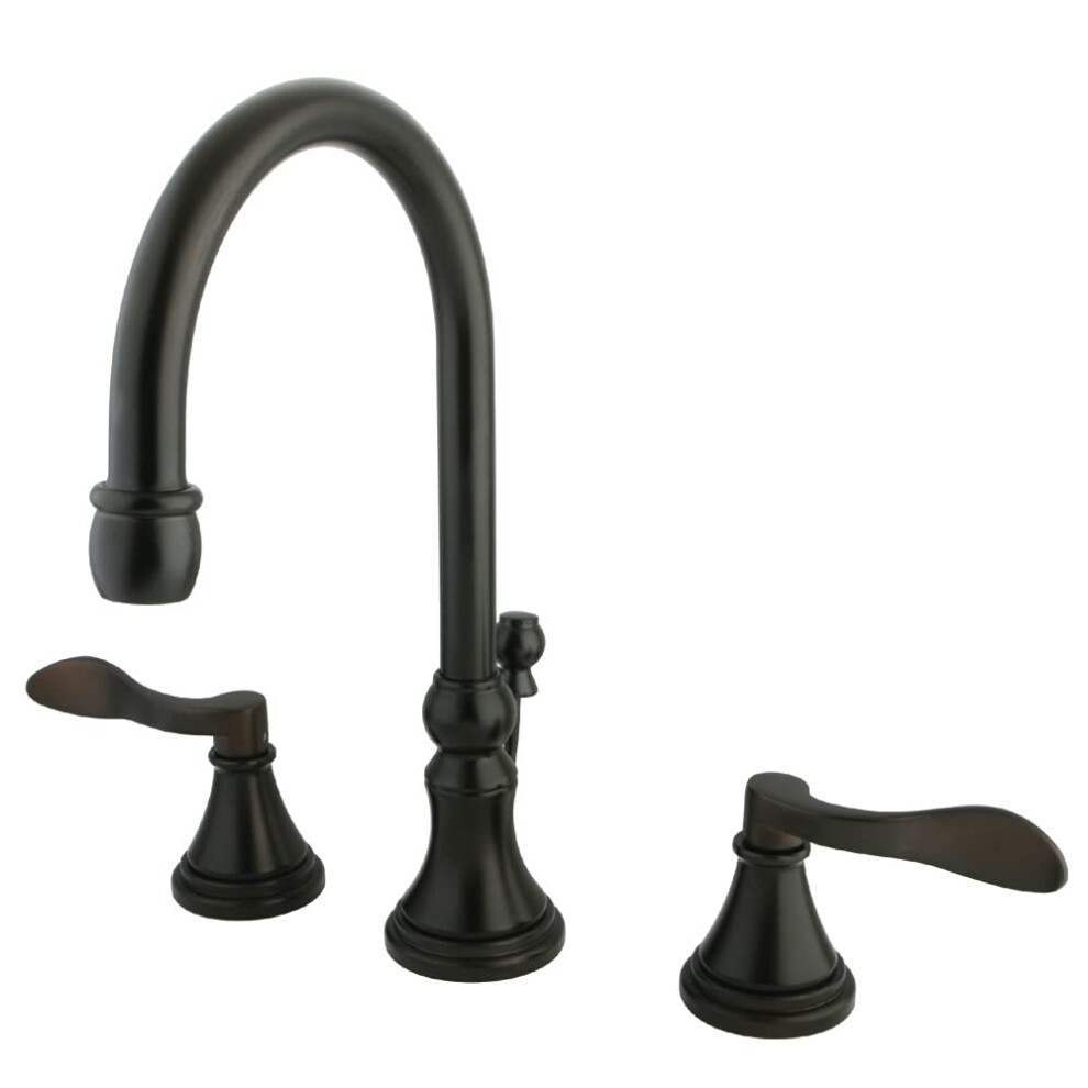 Kingston Brass Ks2985dfl Nufrench Widespread Lavatory Faucet With Brass Pop-Up Oil Rubbed Bronze 663370134074