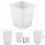 20pcs Mini Modern Succulent Plant Pots Small plastic Containers, Scrub square Pots（White） 5