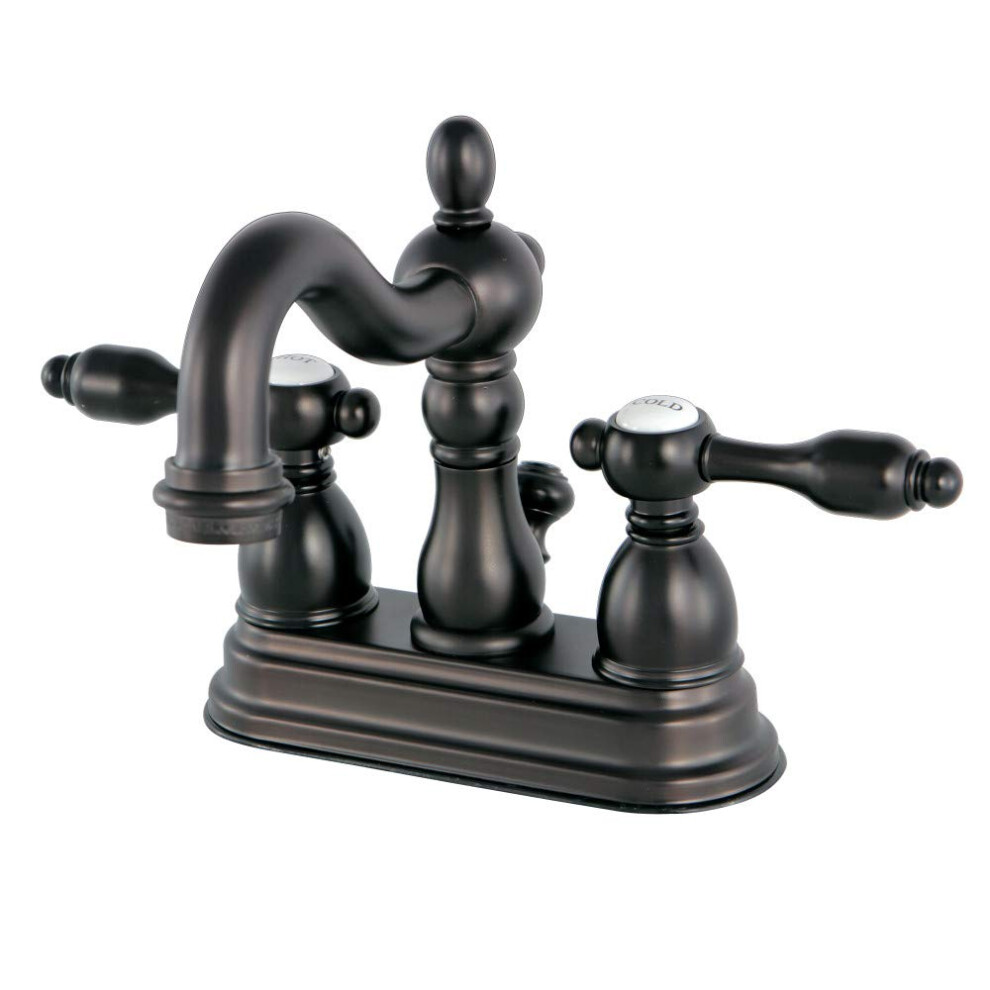 Kingston Brass Ks1605tal Tudor 4"""" Centerset Bathroom Faucet 4-3/4 Inch In Spout Reach Oil Rubbed Bronze 663370278914
