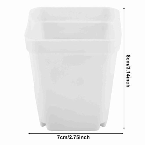 20pcs Mini Modern Succulent Plant Pots Small plastic Containers, Scrub square Pots（White） 1