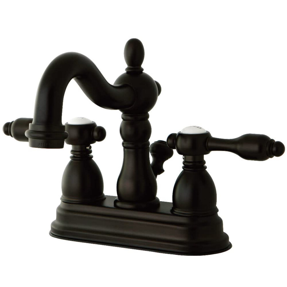 Kingston Brass Kb1605tal Tudor 4 Inch Centerset Lavatory Faucet With Abs/Brass Pop-Up Oil Rubbed Bronze 4-3/4 Inch In Spout Reach Oil Rubbed B 663370278877