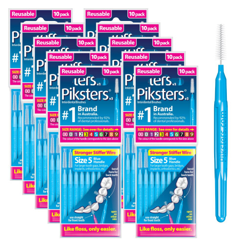 Pikters Brosses interdentaires Taille 5 100 Count (10 x 10 packs) Brosse dentaire interdent