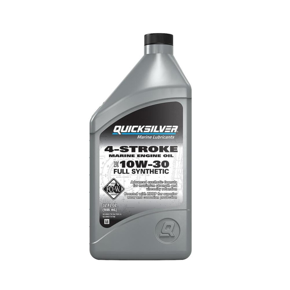 Quicksilver 10W-30 4-Stroke Full Synthetic Marine Engine Oil 1 Quart