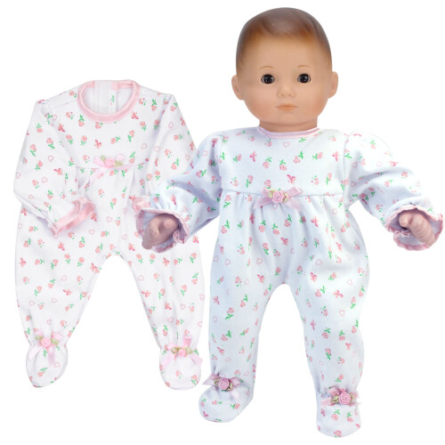 Sophia's - 15"""" Dukke - Blomsterprint Sleeper - Lys Pink 2