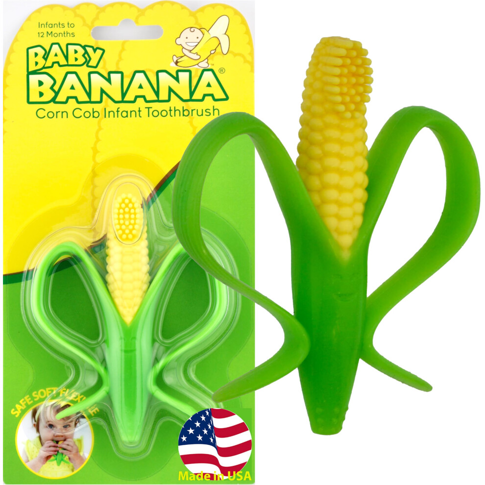 Corn Cob Toothbrush Training Teether Tooth Brush For Infant Baby And Toddler Cornelius Green/Yellow Baby Banana