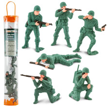 Safari Ltd. Army Men Designer Toob - 6 figurine: personale in ginocchio di fanteria in piedi comandante del sergente comandante radio - personaggi gi