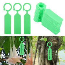 100 PCS Plastic Hanging Labels for Plant Tree Nursery Tags Garden Decor Green