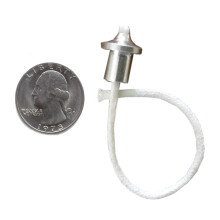 Firefly Fuels Pequenos suportes de pavio de alumnio 5/16 com pavios de algodo de 2,6 mm Pacote com 10 - Conjunto reutilizvel pr-rosqueado par