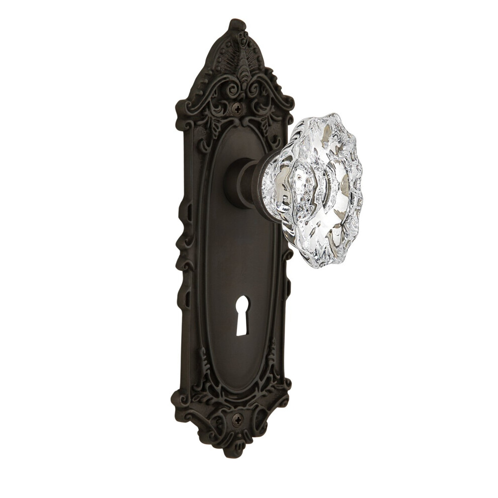 Photos - Door Handle Nostalgic Warehouse Victorian Plate with Keyhole Chateau Knob Mortise Oil-Rubbed Bronze 714053