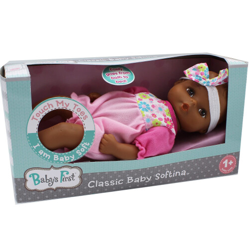 Poupée Goldberger Première Bébé 11" Afro-Américaine Douce Bathtime