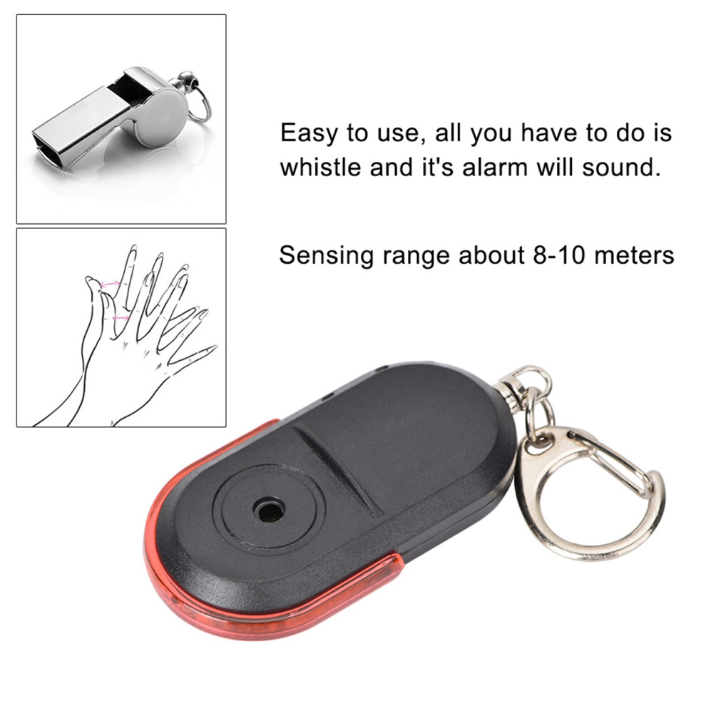 Wireless Anti Lost Alarm Key Finder Locator Whistle Sound Led With Battery Light/Red 8481324575320