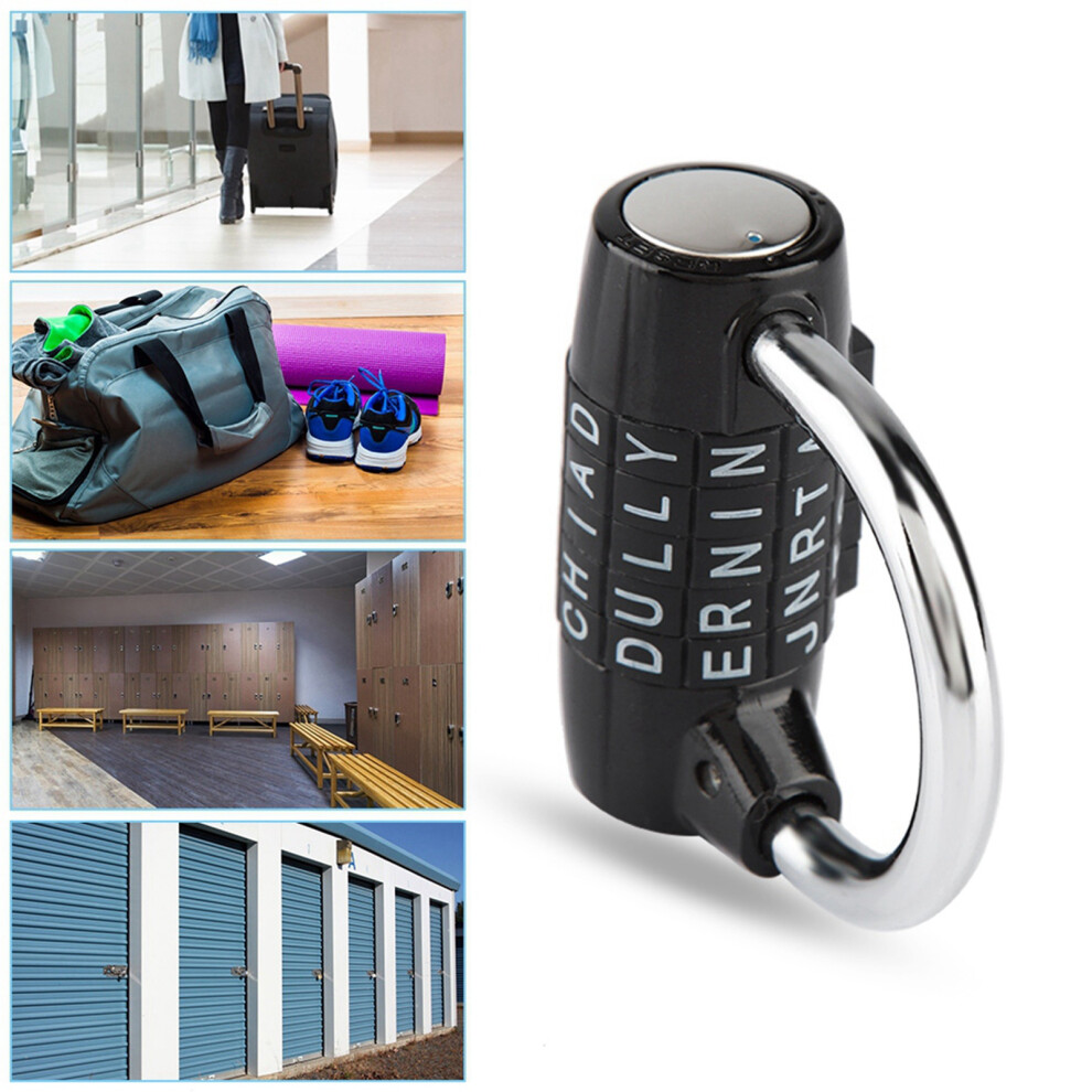 5 Dial Digit Code Combination Padlock Travel Suitcase Gym Locker Security Password Lock 7891324574123