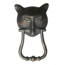 Messing Farao Kat Hoofd Deurklink 8.4" H Olie Gewreven Bronzen Afwerking