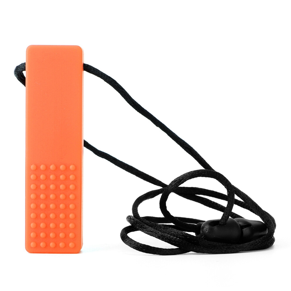 Oral Sensory Chew Toys Teether Necklace Chewing Necklace Building Block Teether (Orange) Orange