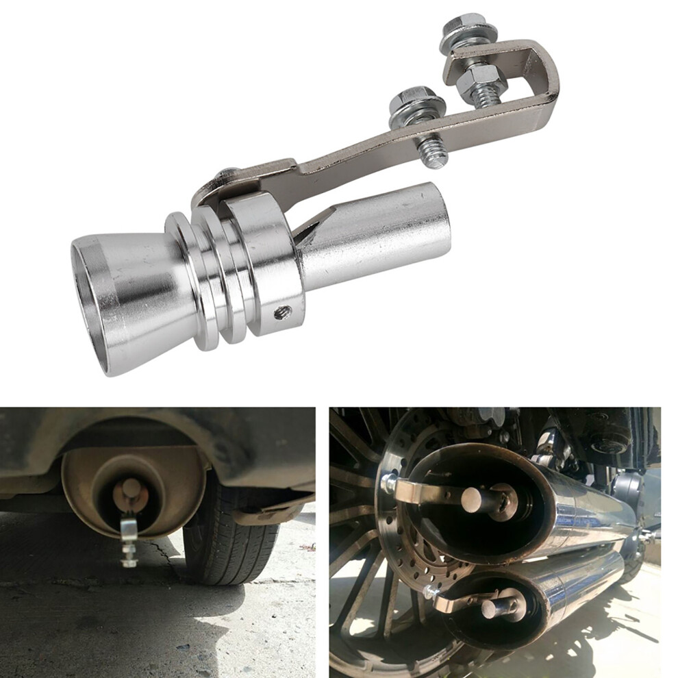 Trumpet Type Universal Exhaust Pipe Pressure Relief Valve Simulator Whistle Sound (L) 4951324575827