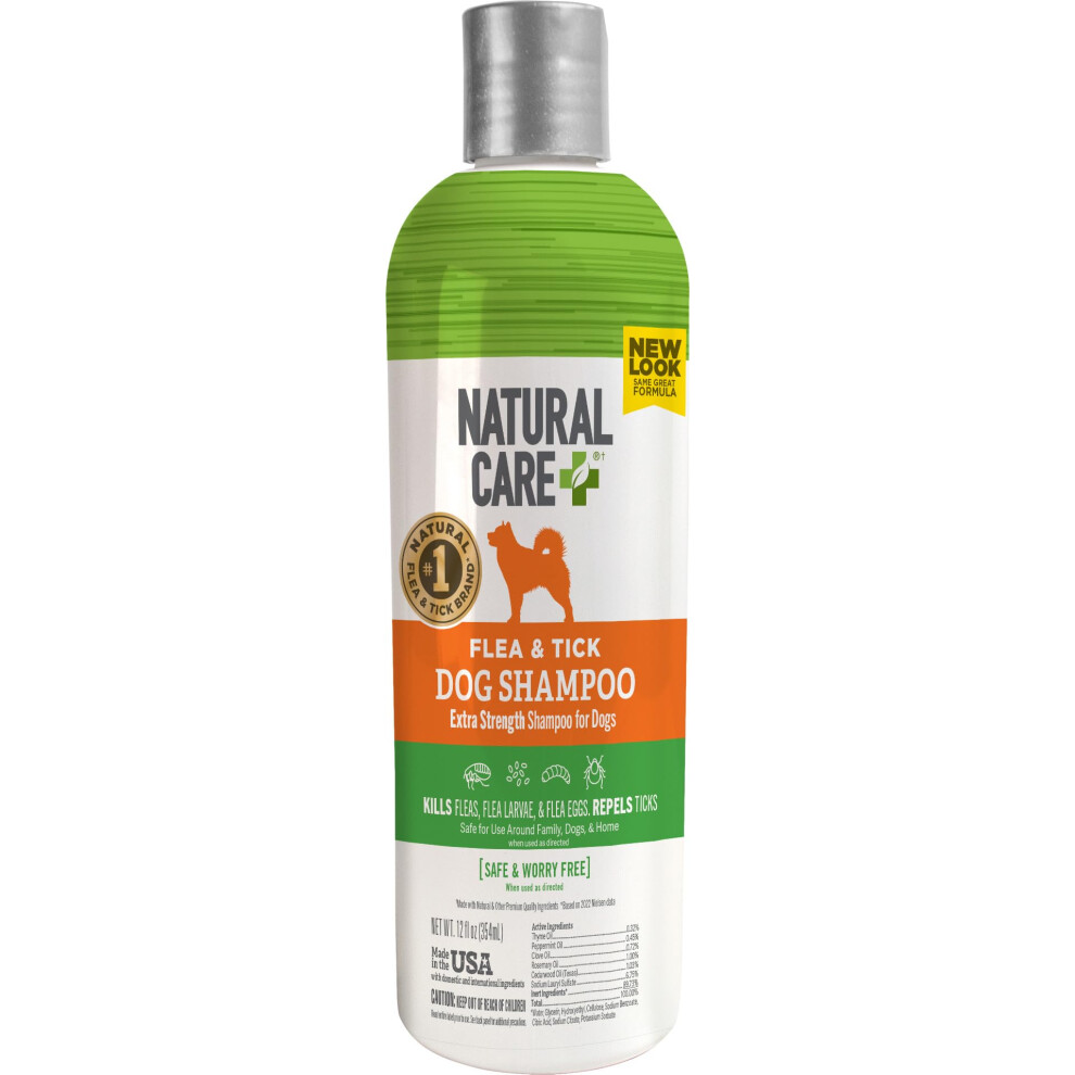 Photos - Other for Dogs Natural Care Flea and Tick Dog Shampoo - Flea & Tick Treatment for Dogs - Flea & Tick Killer with Certified Natural Oils - 1