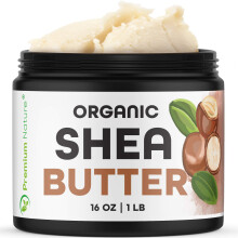 Premium Nature Organiczne maslo shea - czyste i surowe, nierafinowane maslo do ciala - krem ??do pielegnacji skry suchej na blizny i rozstepy 16 oz