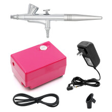 Airbrush Makeup Set Pinkiou Air Brush Kit pour la peinture pour le visage avec mini compresseur Aiguille de 0,4 mm et peinture de carrosserie a o