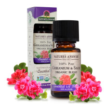 R   ponse de la nature 100% d'huile essentielle pure m   lange de geranium / sauge de 0,5 once