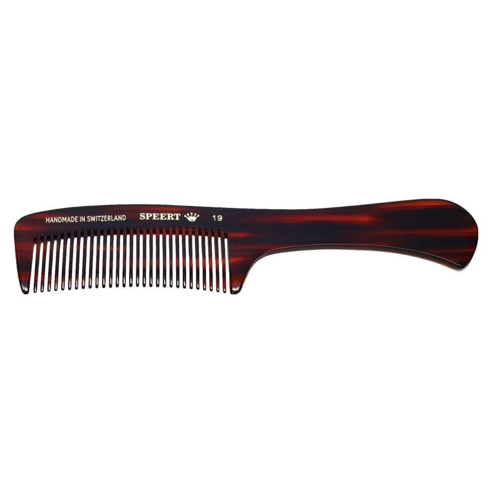 Speert #19 Handmade Wide Tooth Rake Comb Tortoise Havana Acetate Large Handle Thick Coarse Curly Hair Detangling Parting Grooming Teasing Hair St