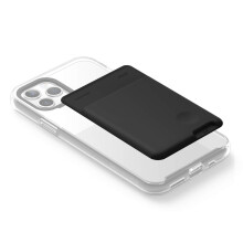 elago telefonkortholder - Sikker tegnebog Ultra Slim til bagsiden af ???elefonen 3M selvkl?bende ID iPhone Galaxy og de fleste smartphones [Sort