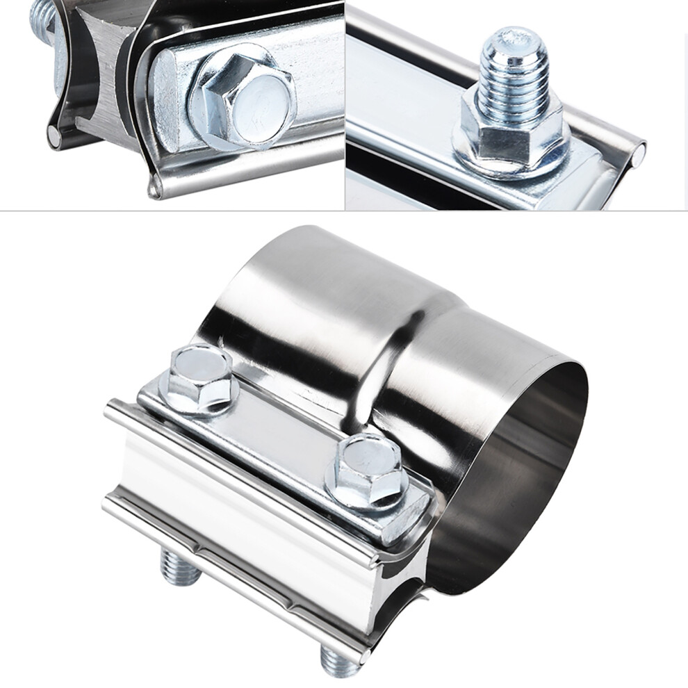 2.5In Stainless Steel Universal Car Exhaust Pipe Clamp Lap Joint Band U Shape 8321324576142