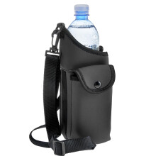 Smooth Trip AquaPockets vandflaskeholder - Isolerende neopren vandflaske-slyngepose med telefonlomme og justerbar strop til gture og vandreture