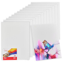 Artlicious Leinwnde zum Malen  12er-Packung 12 x 16 Zoll leere weie Leinwandtafeln  Kunsttafeln aus 100 % Baumwolle fr l-, Acryl- und Aquar