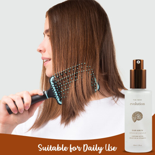 Evolution Argan Oil Serum - Tratamento com vitamina E para amaciar e alisar cabelos secos - com Aloe Vera (4 unidades) 2