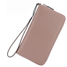 Lavemi feminino rfid bloqueando 100% couro grande capacidade zip em torno da carteira suporte do telefone embreagem bolsa de viagem pulseira (tam