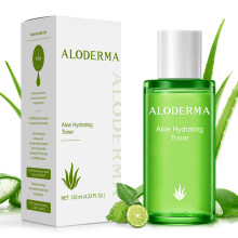 Aloderma Aloe Feuchtigkeitsspendender Gesichtstoner, hergestellt aus 91 % Bio-Aloe Vera  natrlicher, porenverfeinernder, nicht reizender, alkoholfr