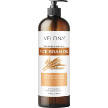 leo de farelo de arroz velona 16 Fl Oz | leo transportador 100% puro e natural | Refinado Prensado a Frio | Cozinhando Rosto, Cabelo, Corpo e C